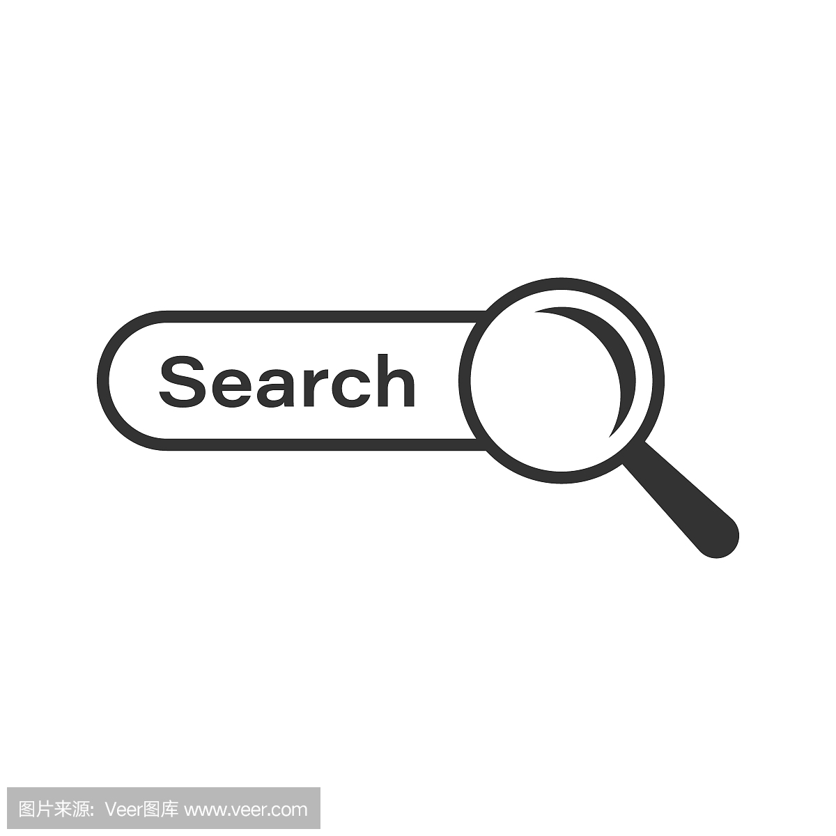 搜索栏矢量ui元素图标在平面样式。搜索网站形