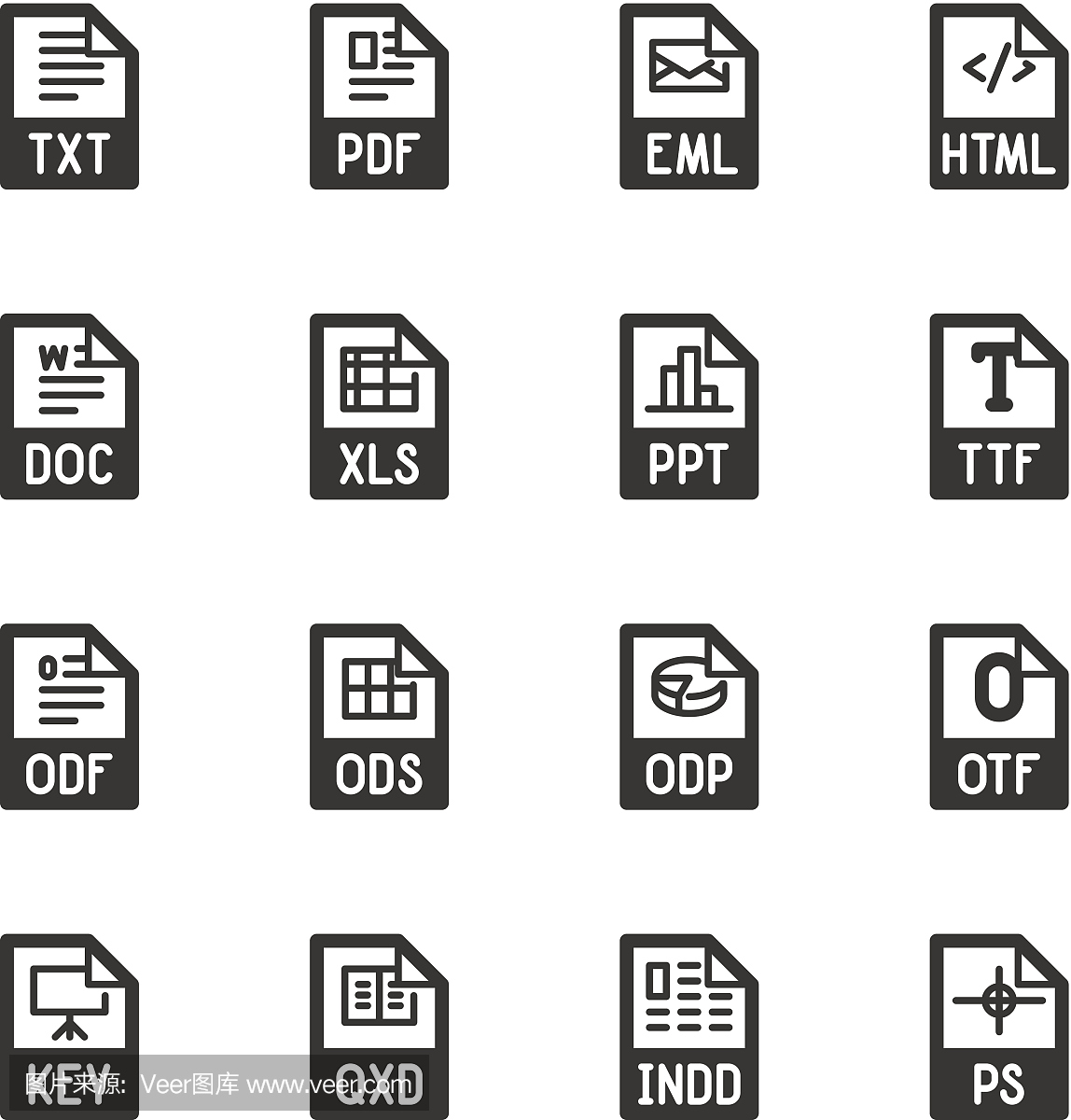 文件类型图标:文本,字体和页面布局 - Bazza系列