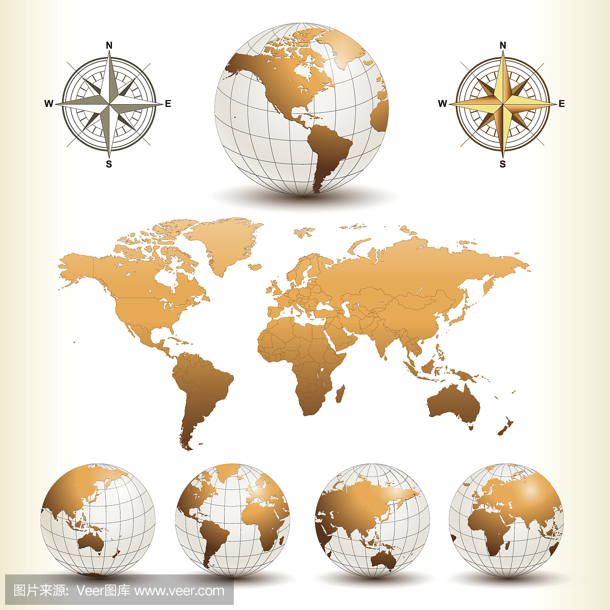 世界地图和地球仪集