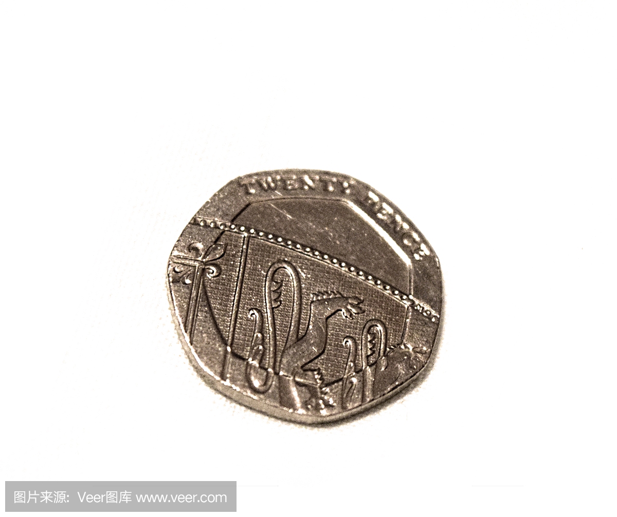 20便士硬币,20个便士,面值20便士,20英国便士