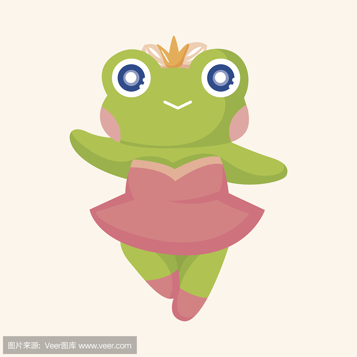 动物青蛙跳舞卡通主题元素