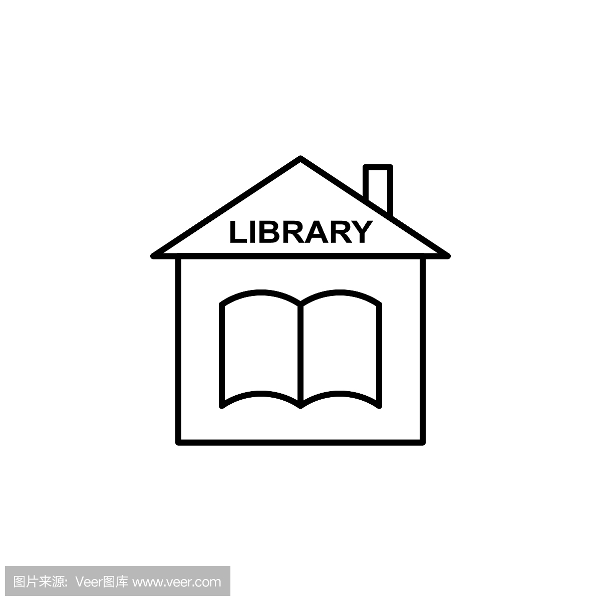图书馆图标。移动概念和网络应用程序的知识元