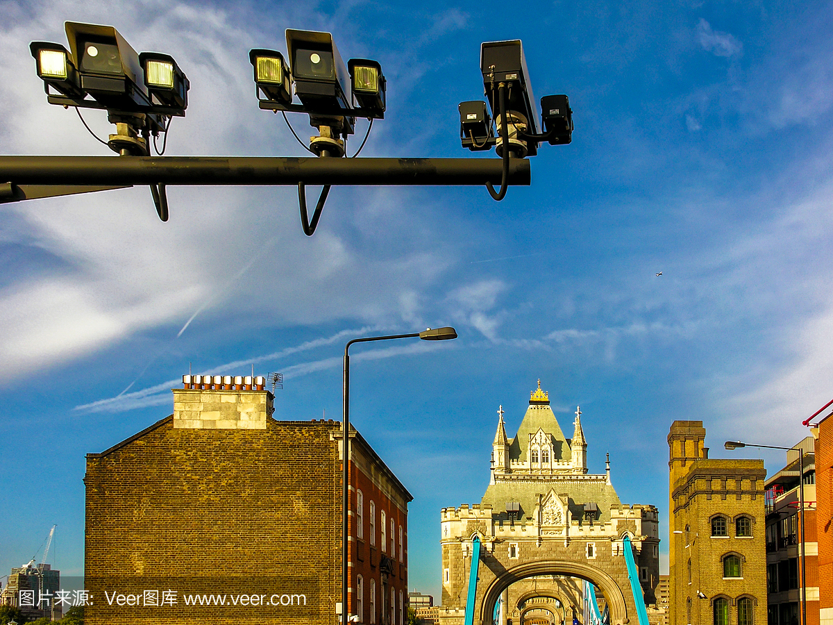 伦敦桥区域的安全摄像头