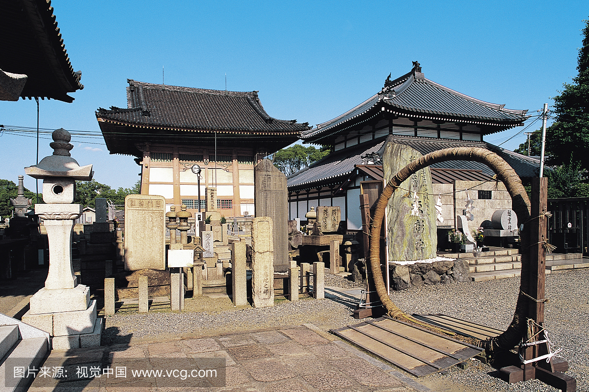 日本关西,关西,大阪六世纪寺的公墓