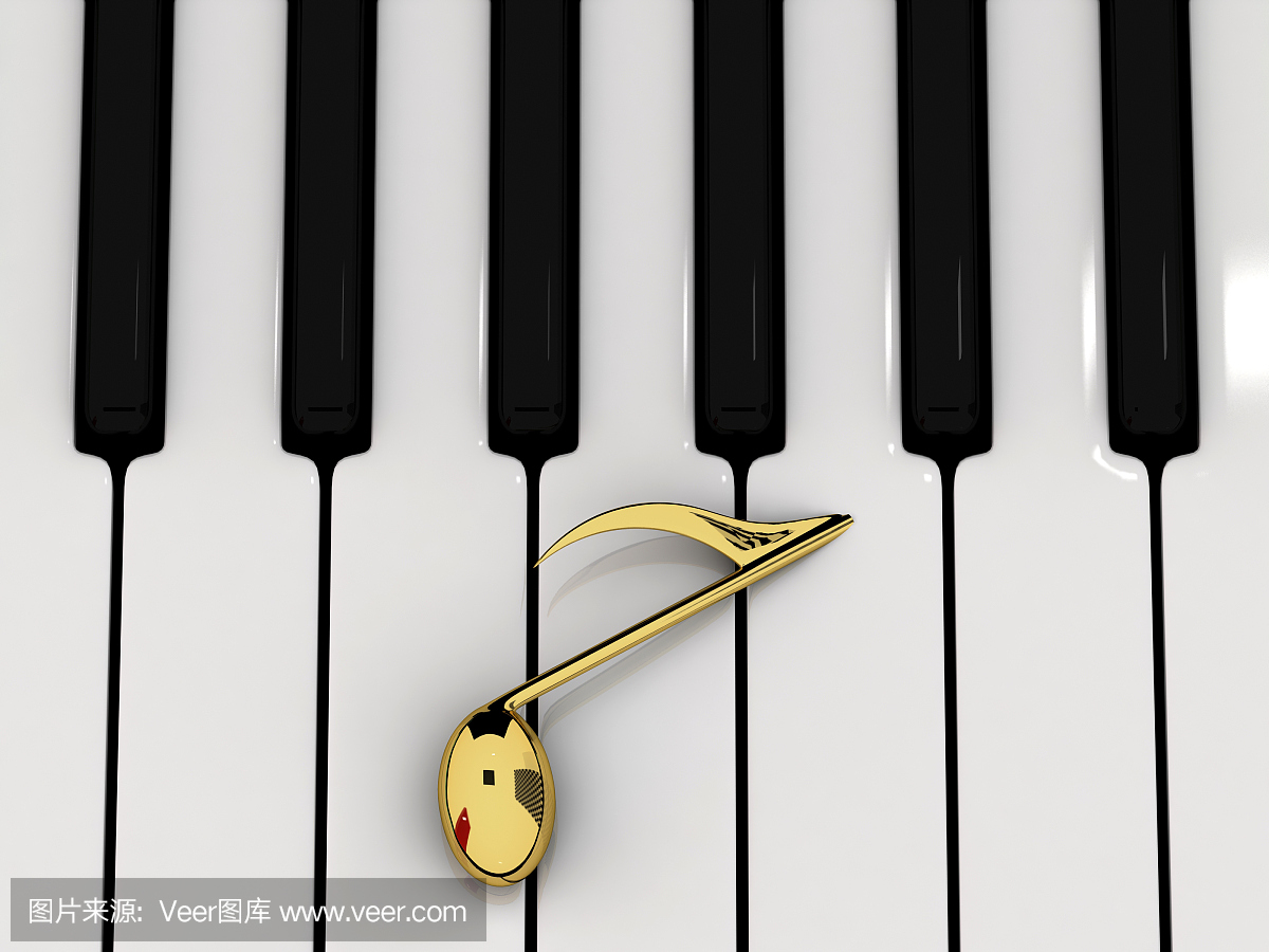 钢琴和音乐笔记符号