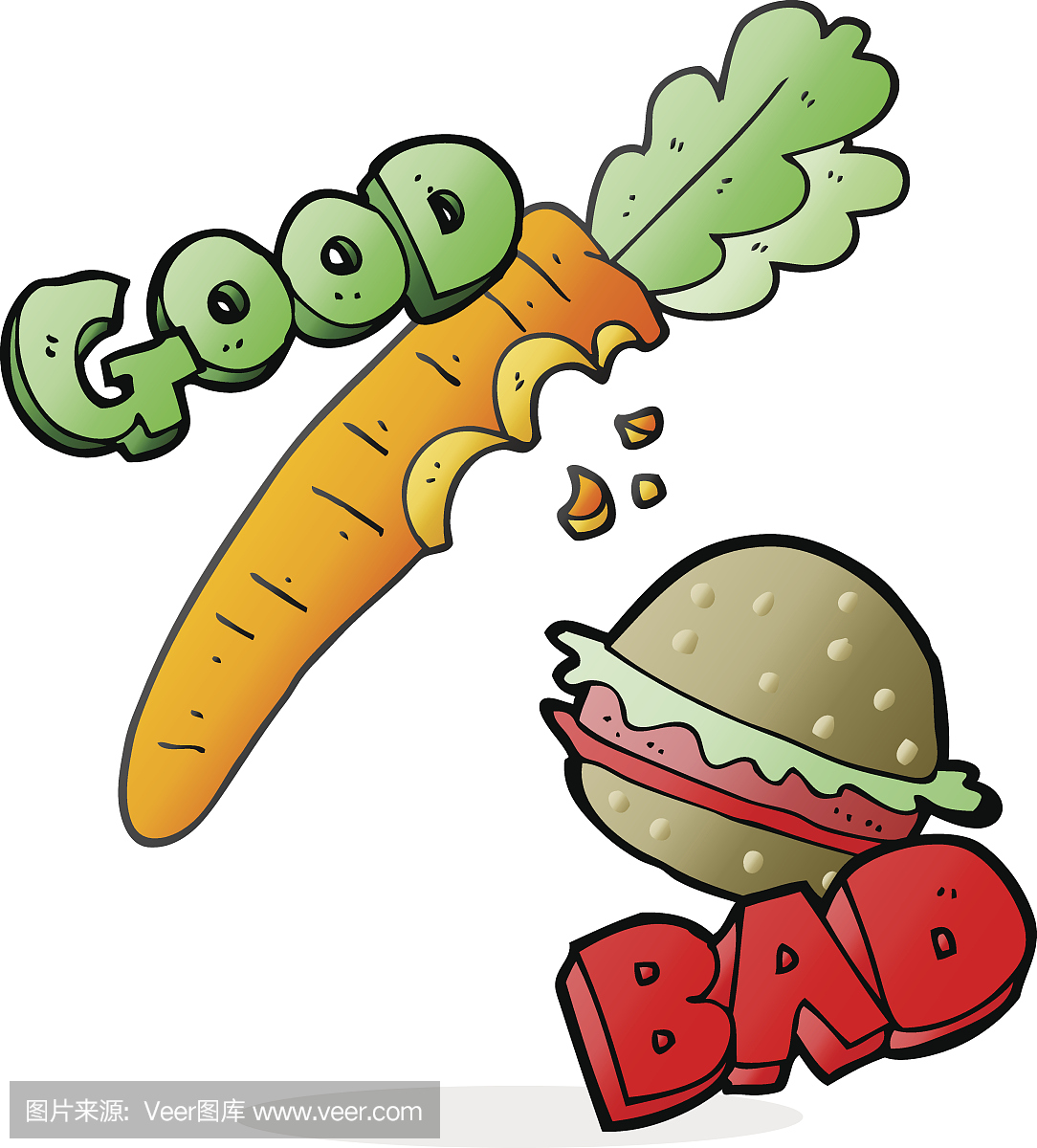卡通好坏的食物