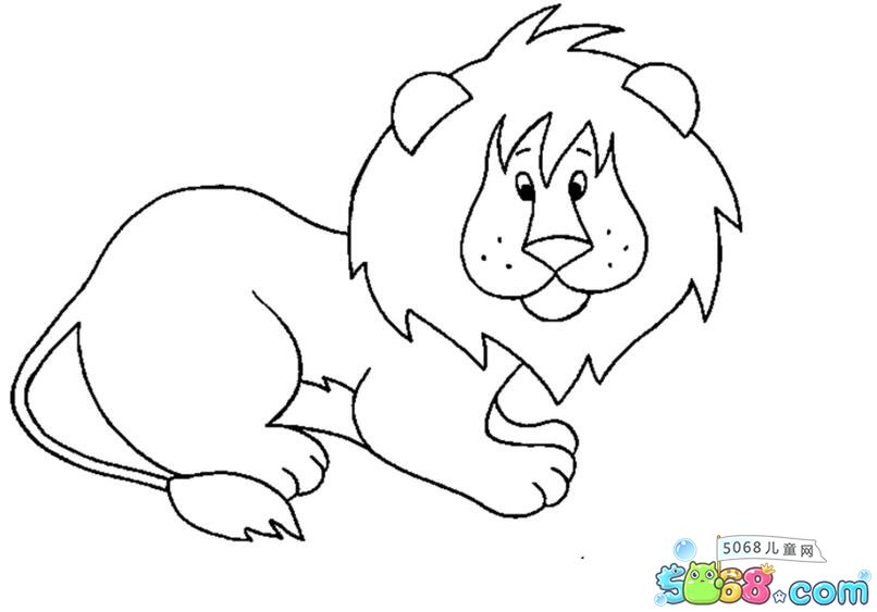 简单的动物简笔画图片-狮子先生_动物简笔画