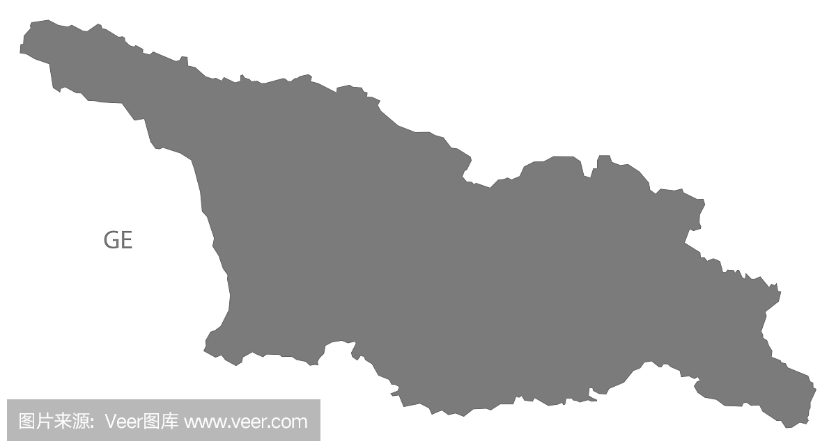 格鲁吉亚地图灰色