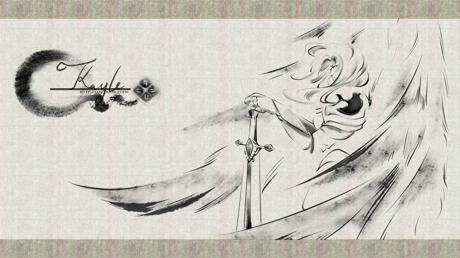 【高清壁纸】英雄联盟水墨画壁纸 1600x900-416kb