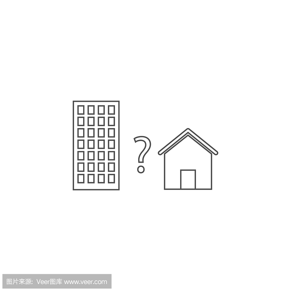 公寓或房子的图标。移动概念和web应用程序的