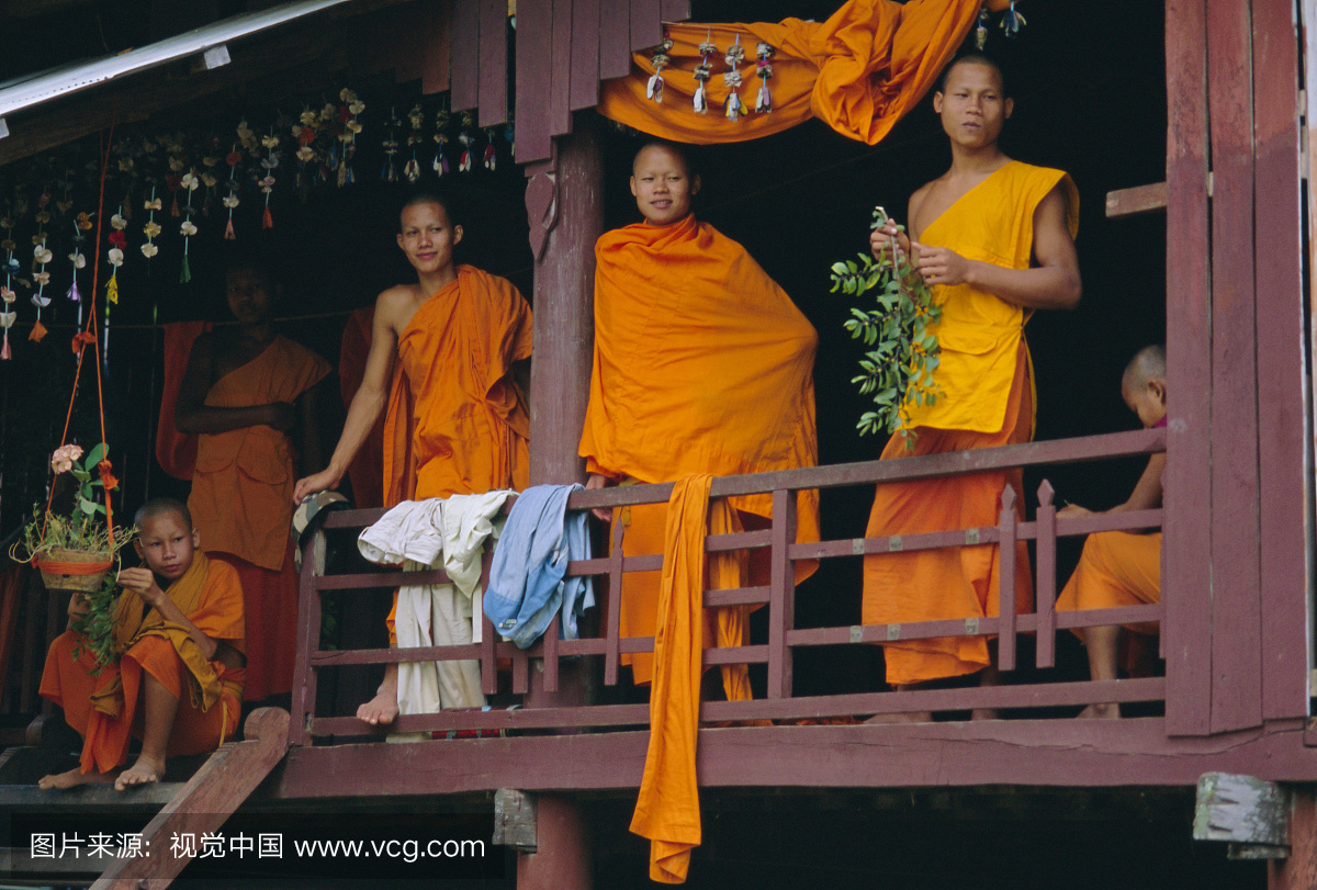 新教徒在修道院,马德望,柬埔寨,印度支那,亚洲
