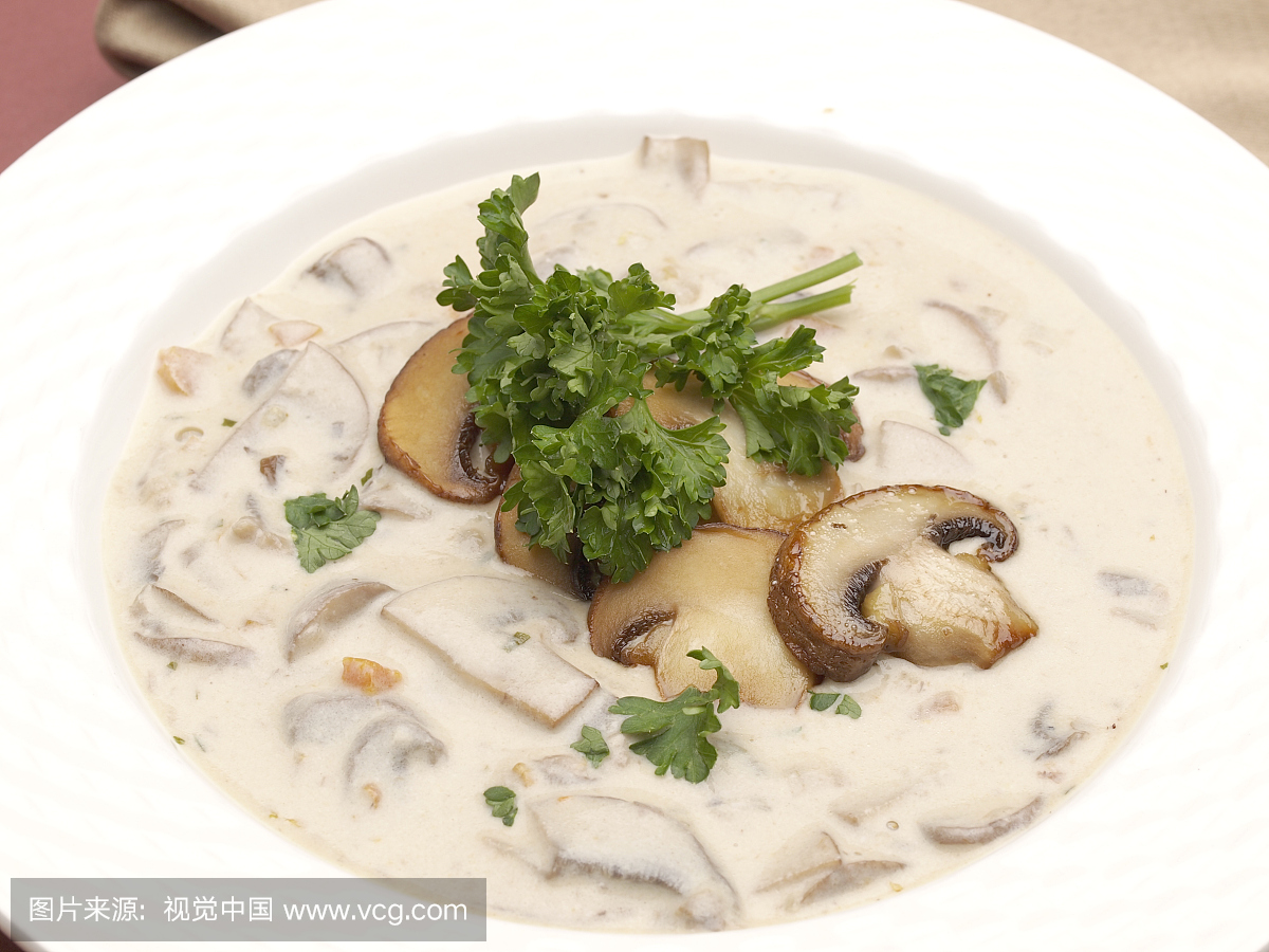 蘑菇汤,鸡茸蘑菇汤,奶油,牛奶奶油