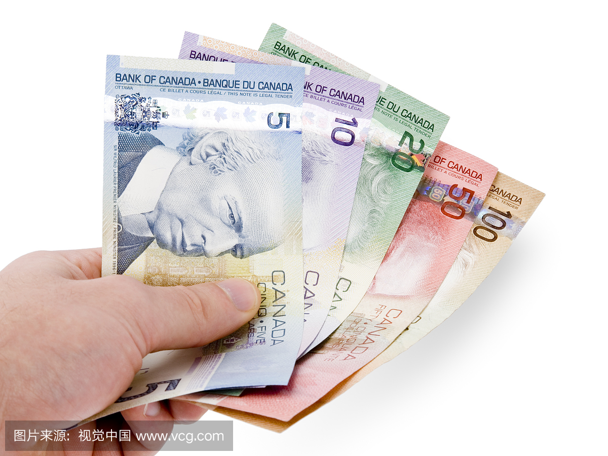 加拿大货币在手(有剪裁路径)