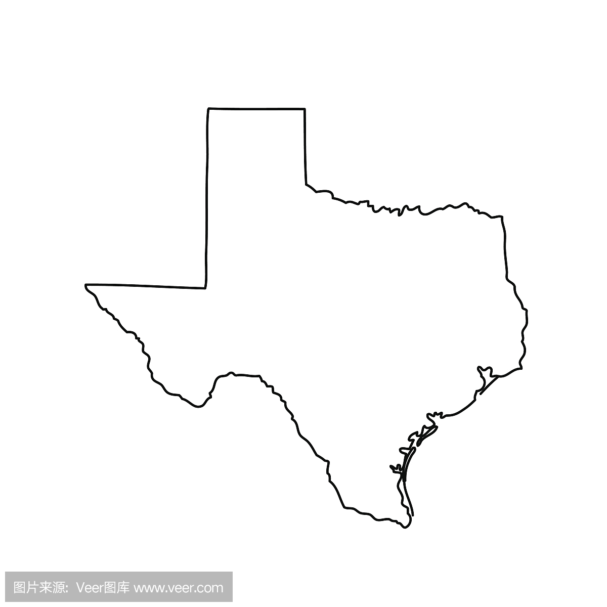 美国德克萨斯州地图