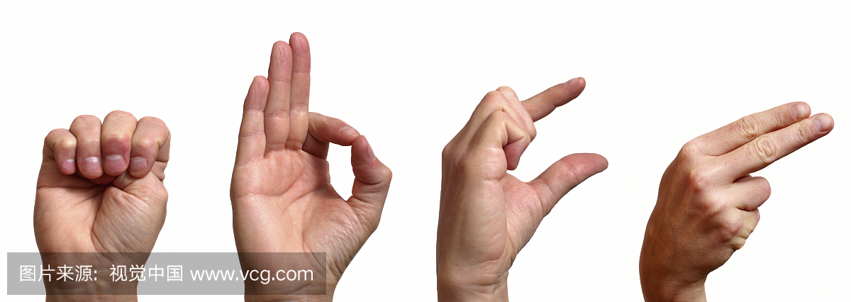 拳头,全景,英文字母F,聋