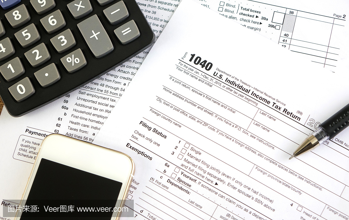 美国联邦所得税申报IRS 1040文件
