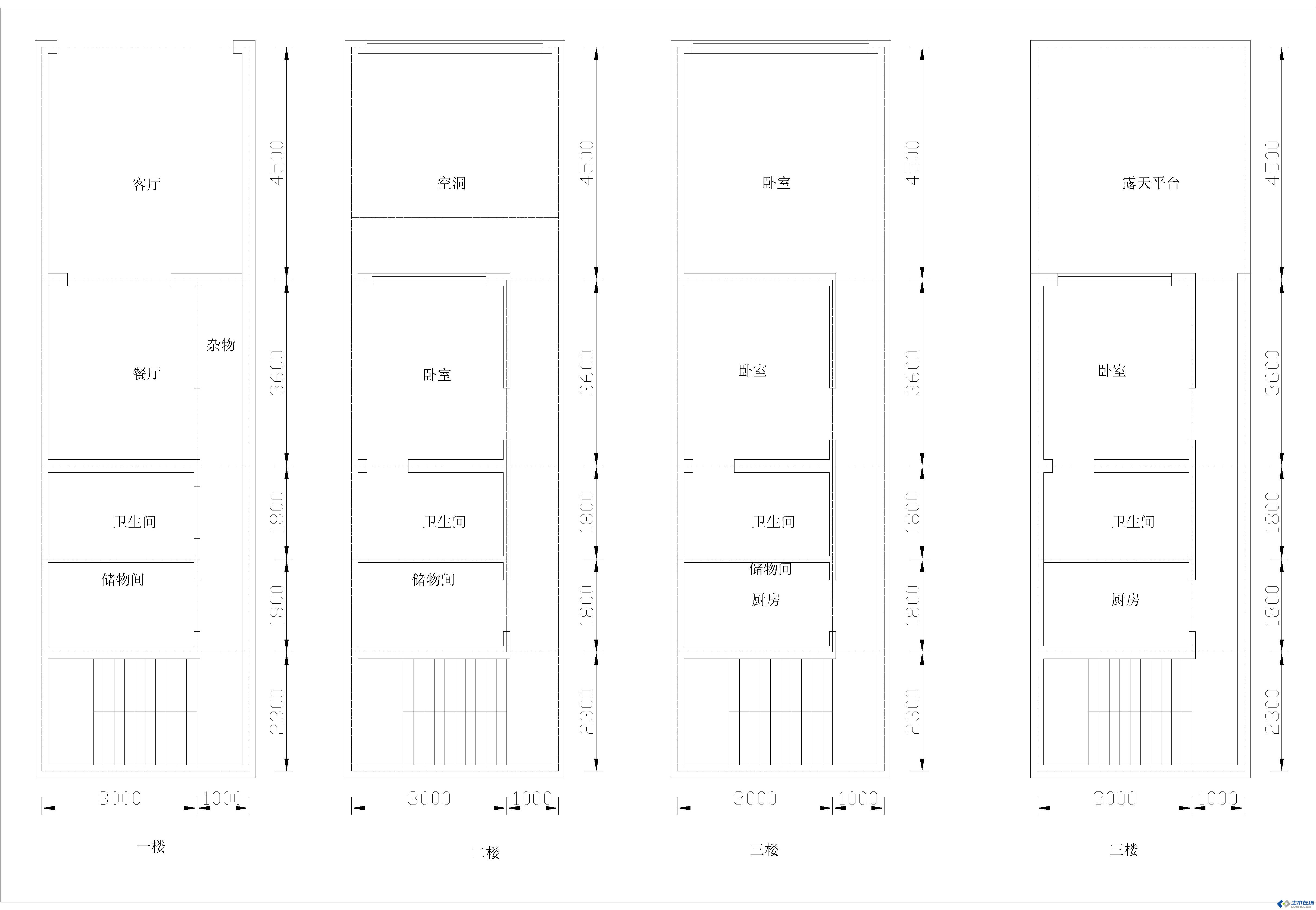 5米宽18米长户型图,5米面宽自建房效果图 5米,门宽2.5米,能进去吗? 建筑学