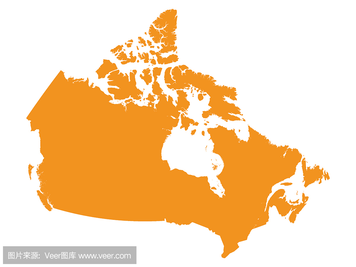 加拿大的橙色地图