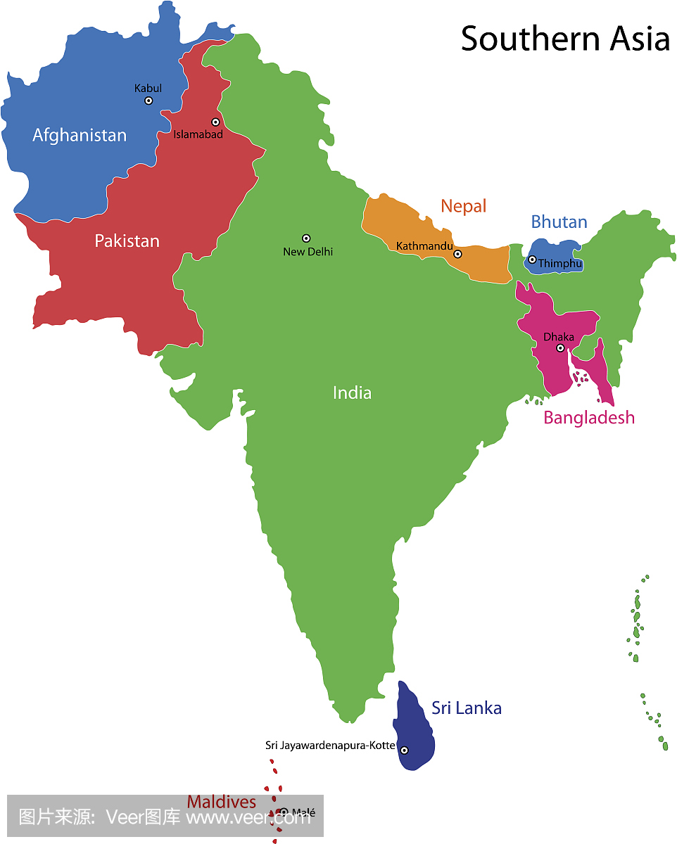 南亚地图