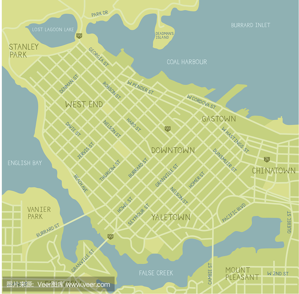 温哥华市区地图