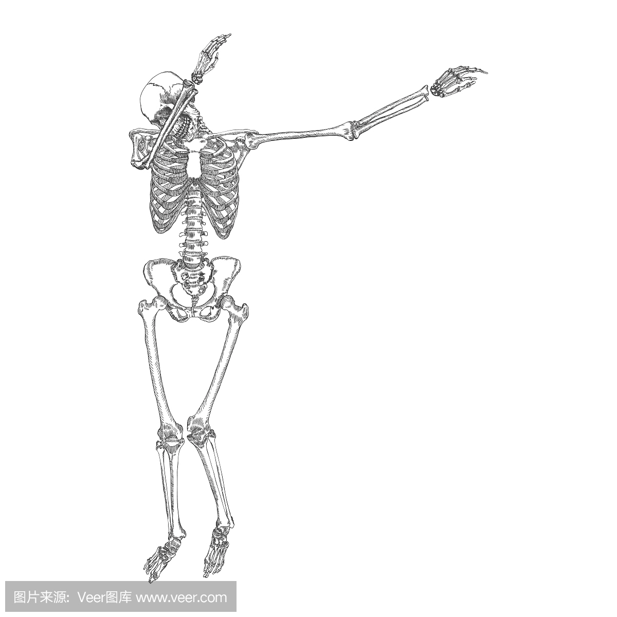 Human skeleton making DAB, perform dabbing