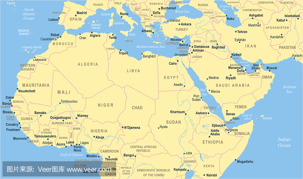 北非地图 - 传染媒介例证