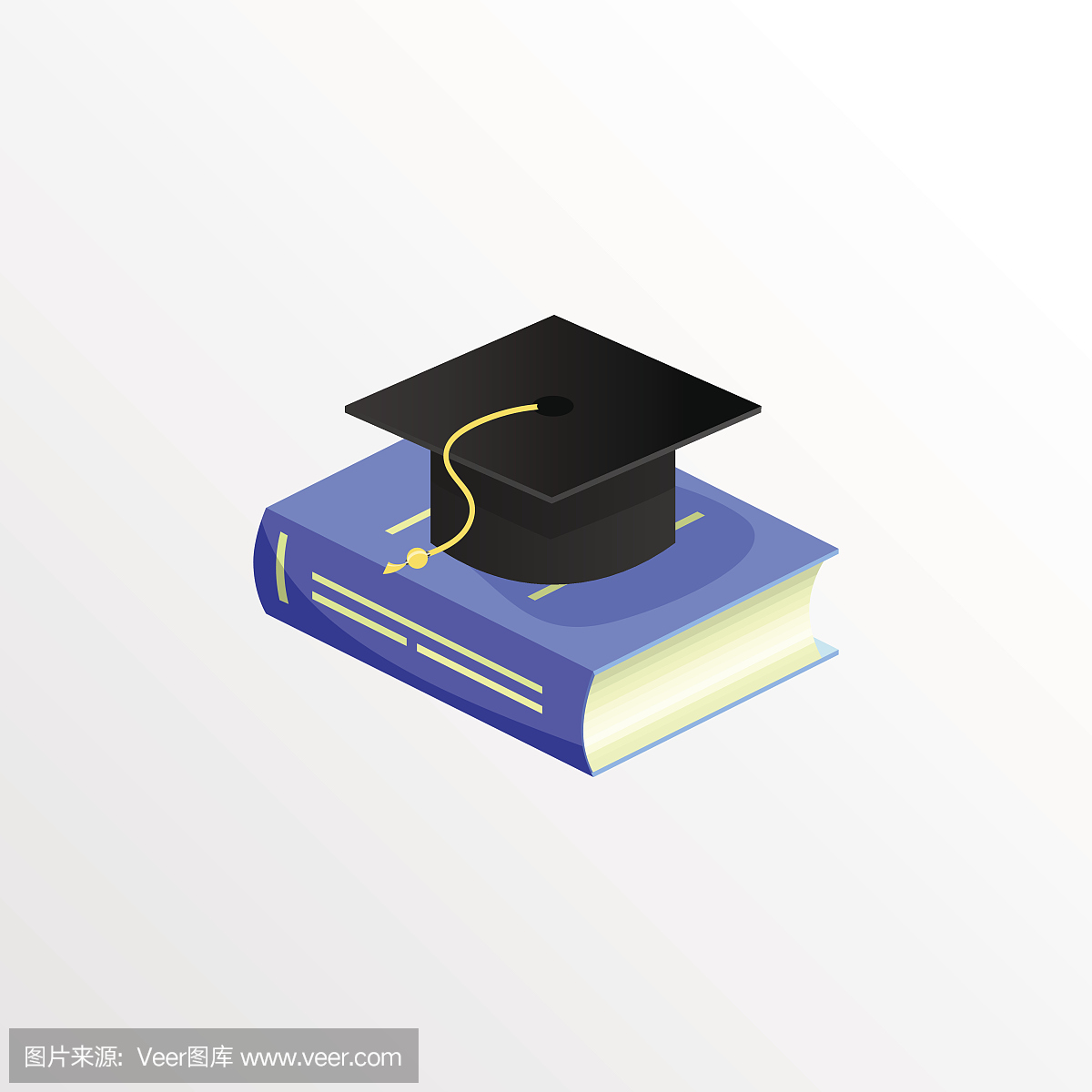 教育学术毕业帽和书籍载体
