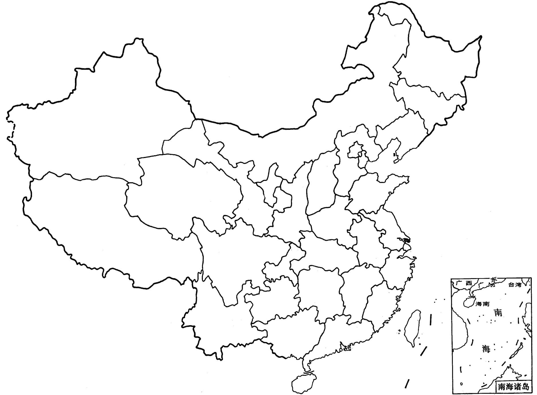 中国行政区划图空白