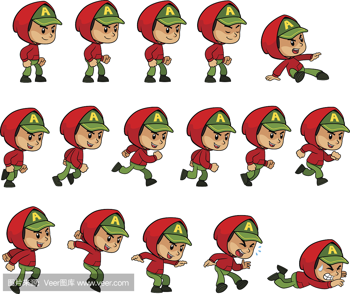 红色连帽男孩游戏雪碧