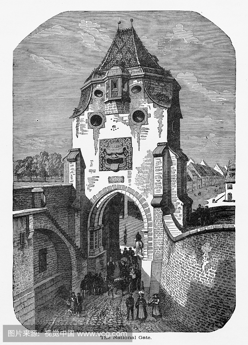 国门,斯特拉斯堡,德国斯特拉斯堡,大约1887年