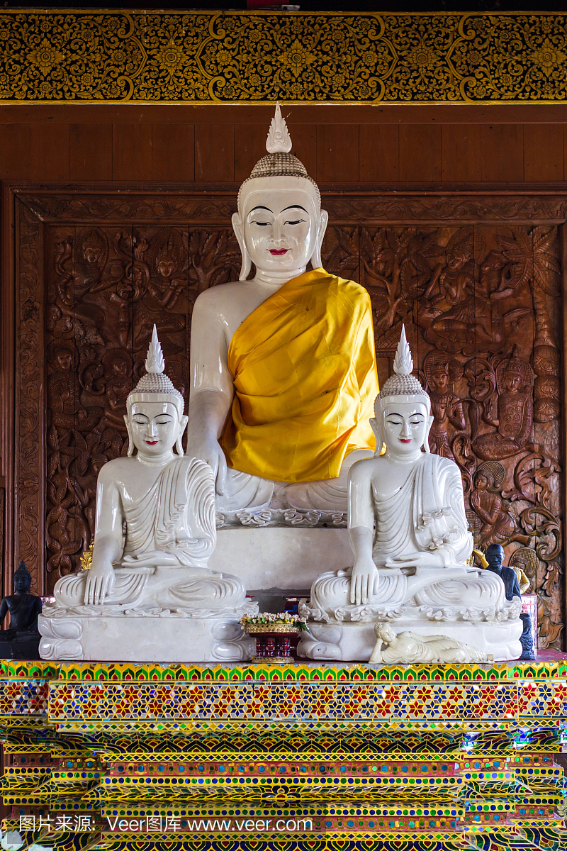 大理石佛像在Wat Ban Den,Chiangmai泰国