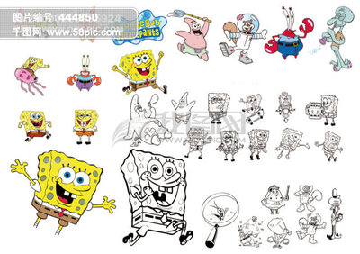 动漫卡通人物-海绵宝宝系列矢量图免费下载-千-87kb