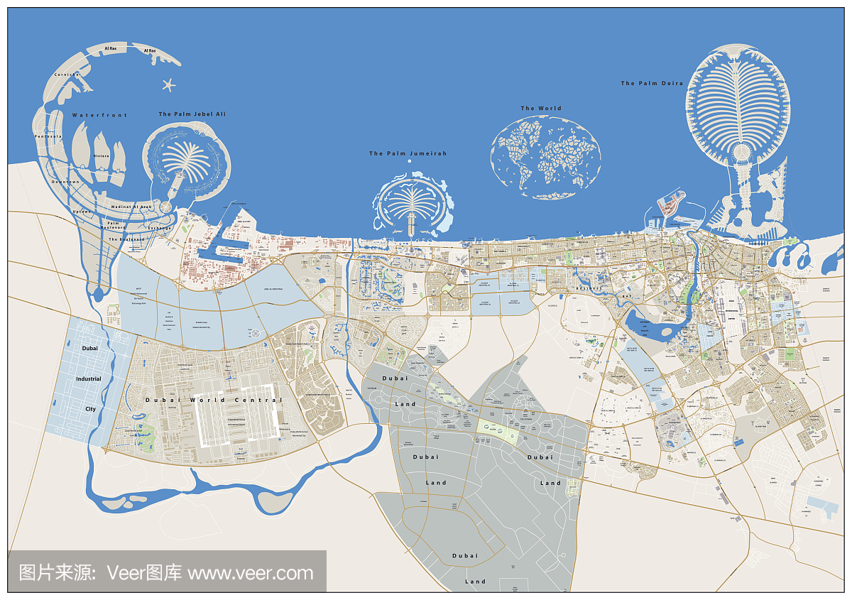 迪拜中文版地图_迪拜地图中文版大图
