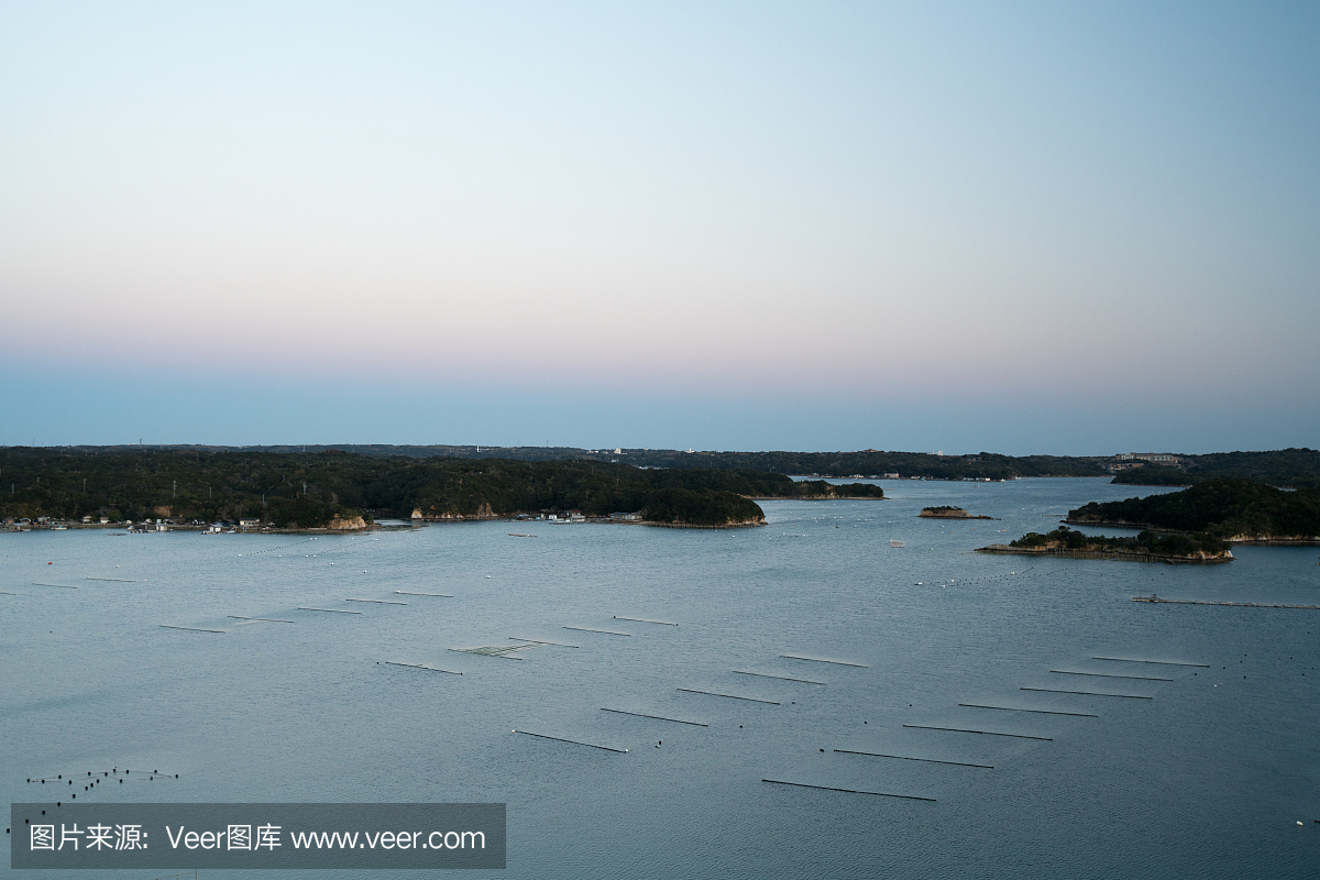 傍晚的阿戈湾,三重县,日本的日本的旅游区