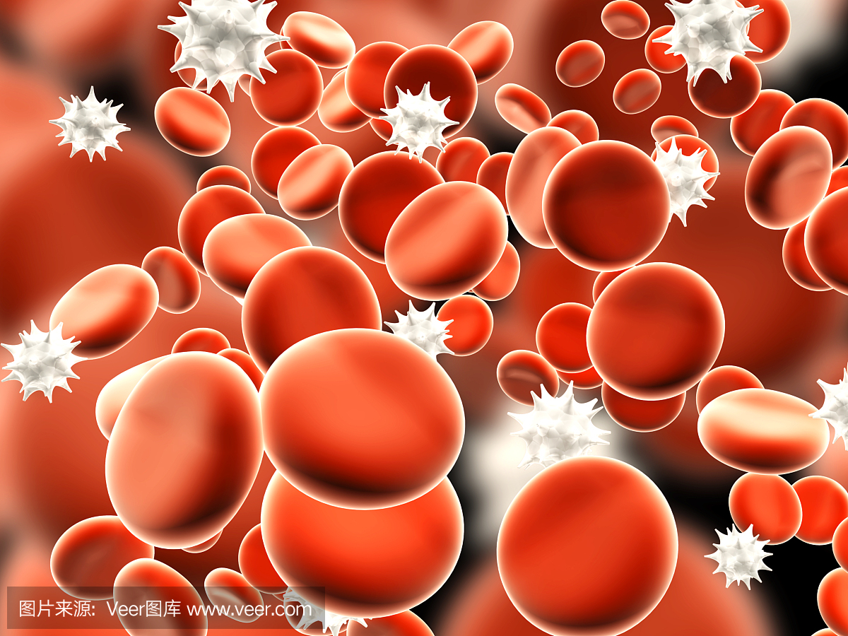 红细胞中漂浮的病毒