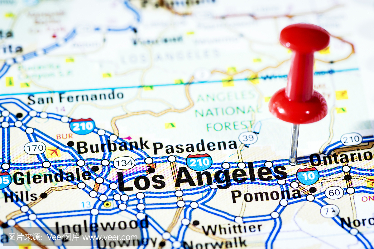 美国城市地图系列:洛杉矶,加州
