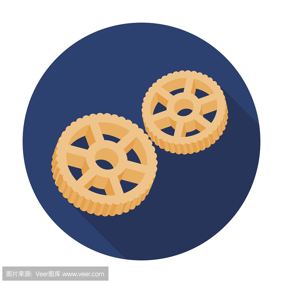 Rotelle意大利面图标在白色背景孤立的平面风格