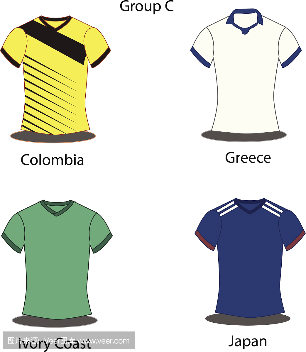 足球队球员。 C组