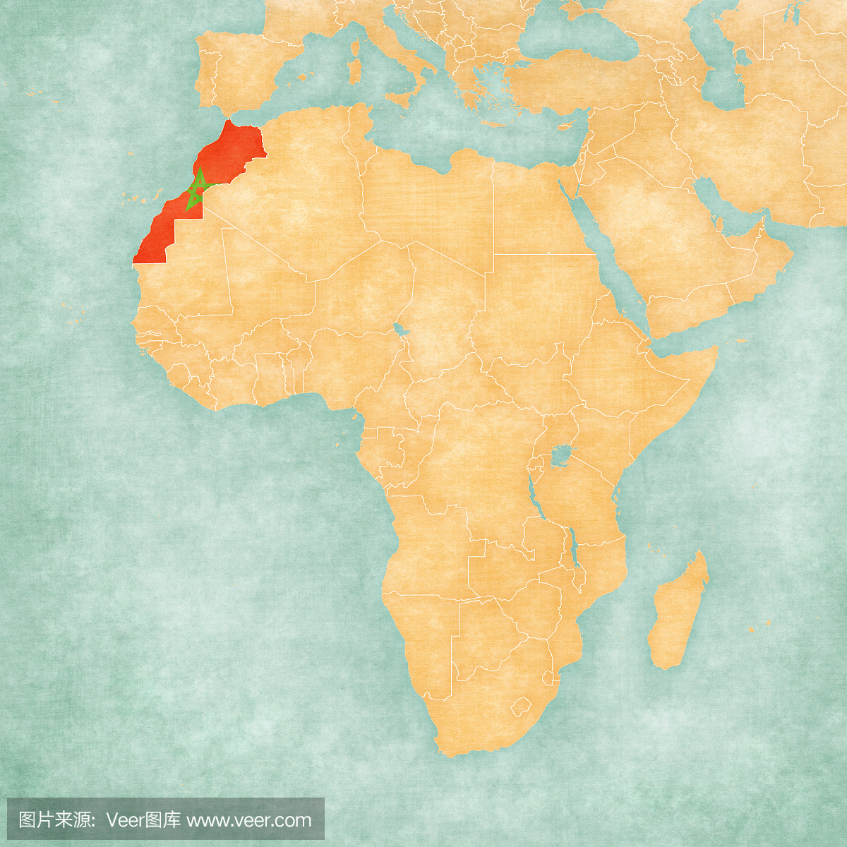 非洲地图 - 摩洛哥