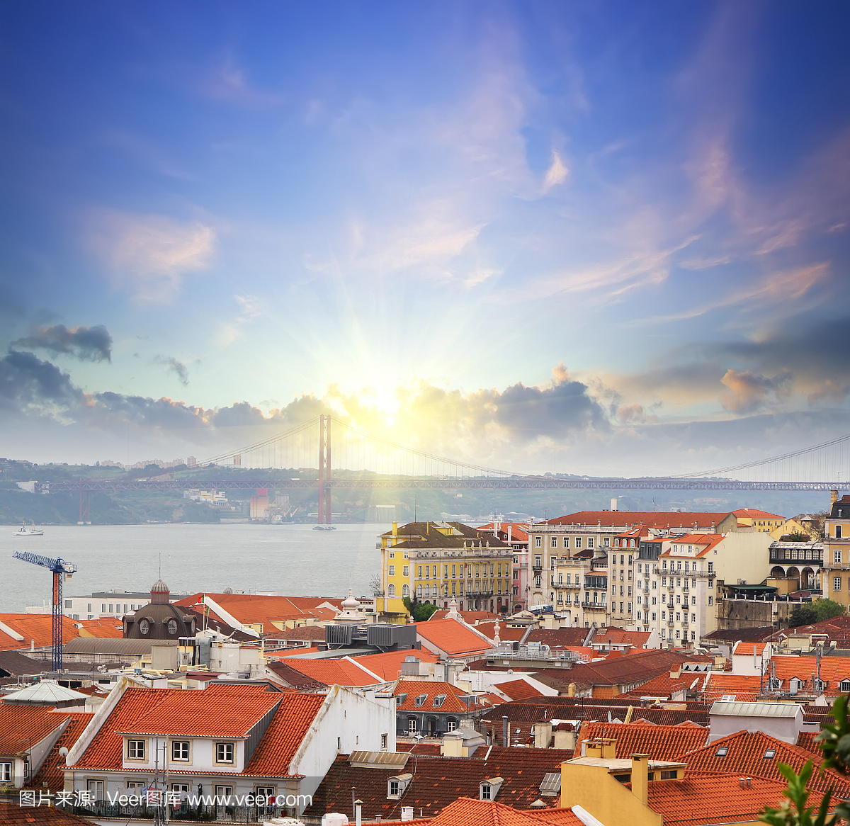 里斯本,葡萄牙首都,城镇景观,水平画幅