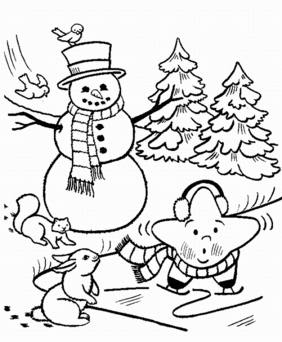 雪人圣诞树儿童画