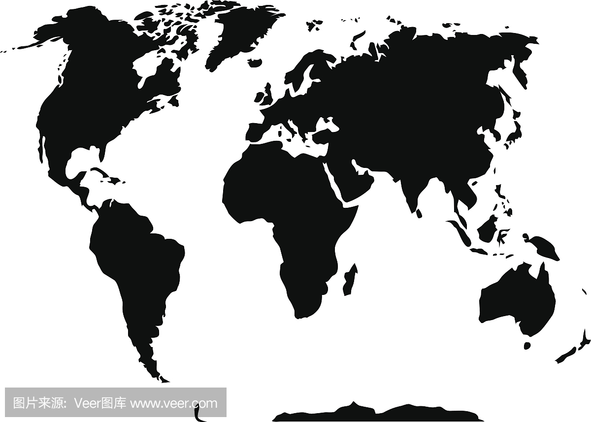 世界地图黑白