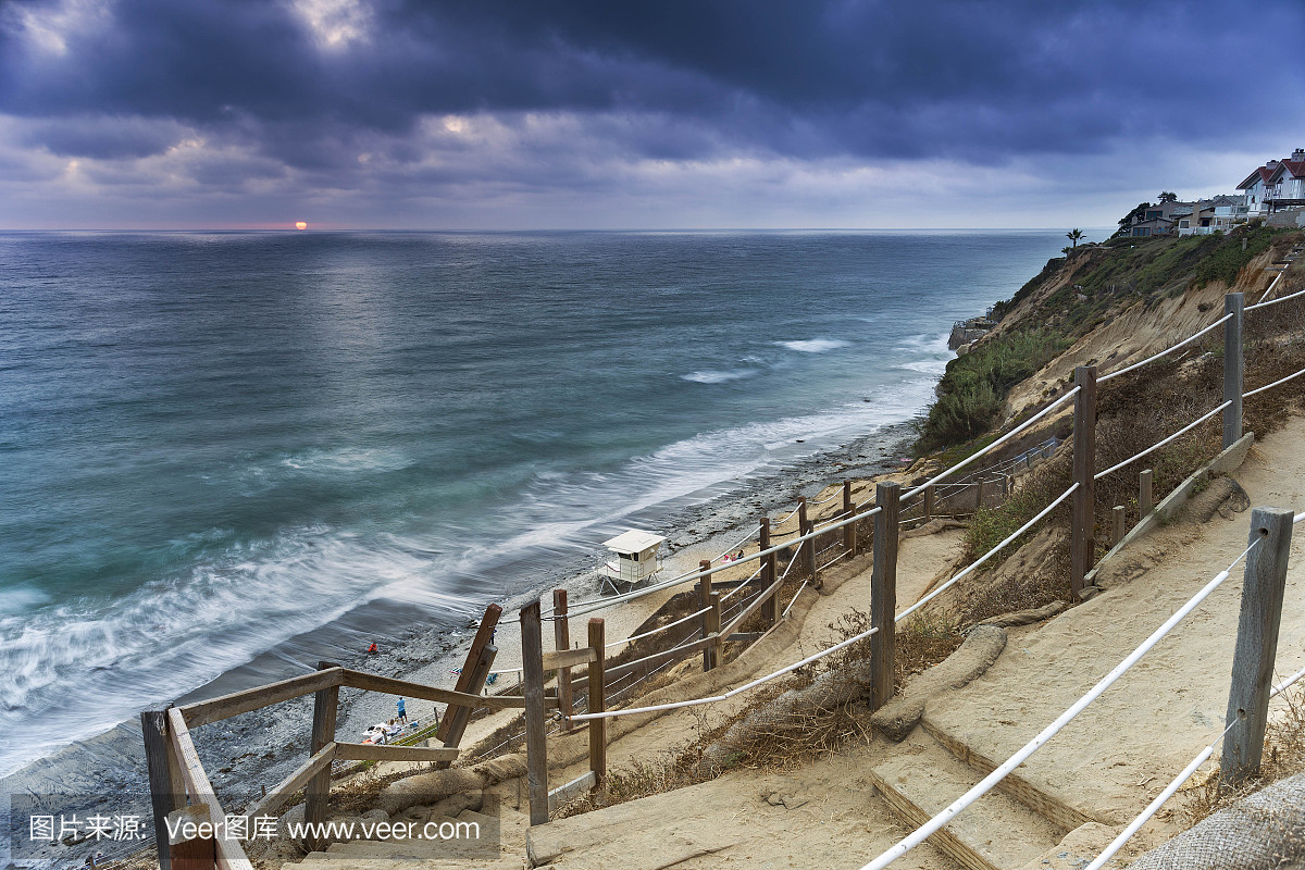 气候,云,圣地亚哥,海岸线