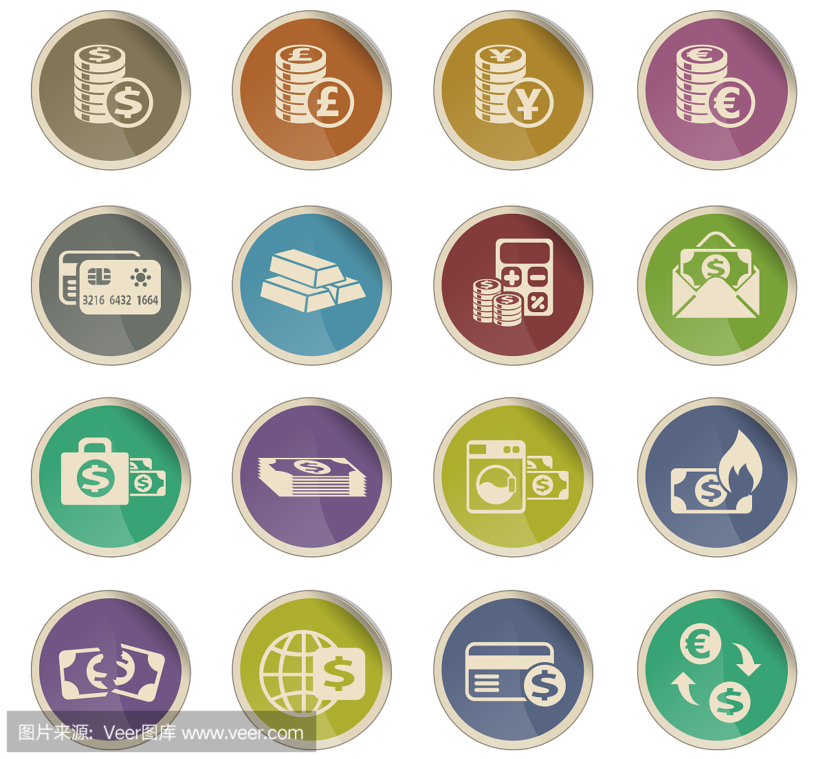 金钱符号图标集