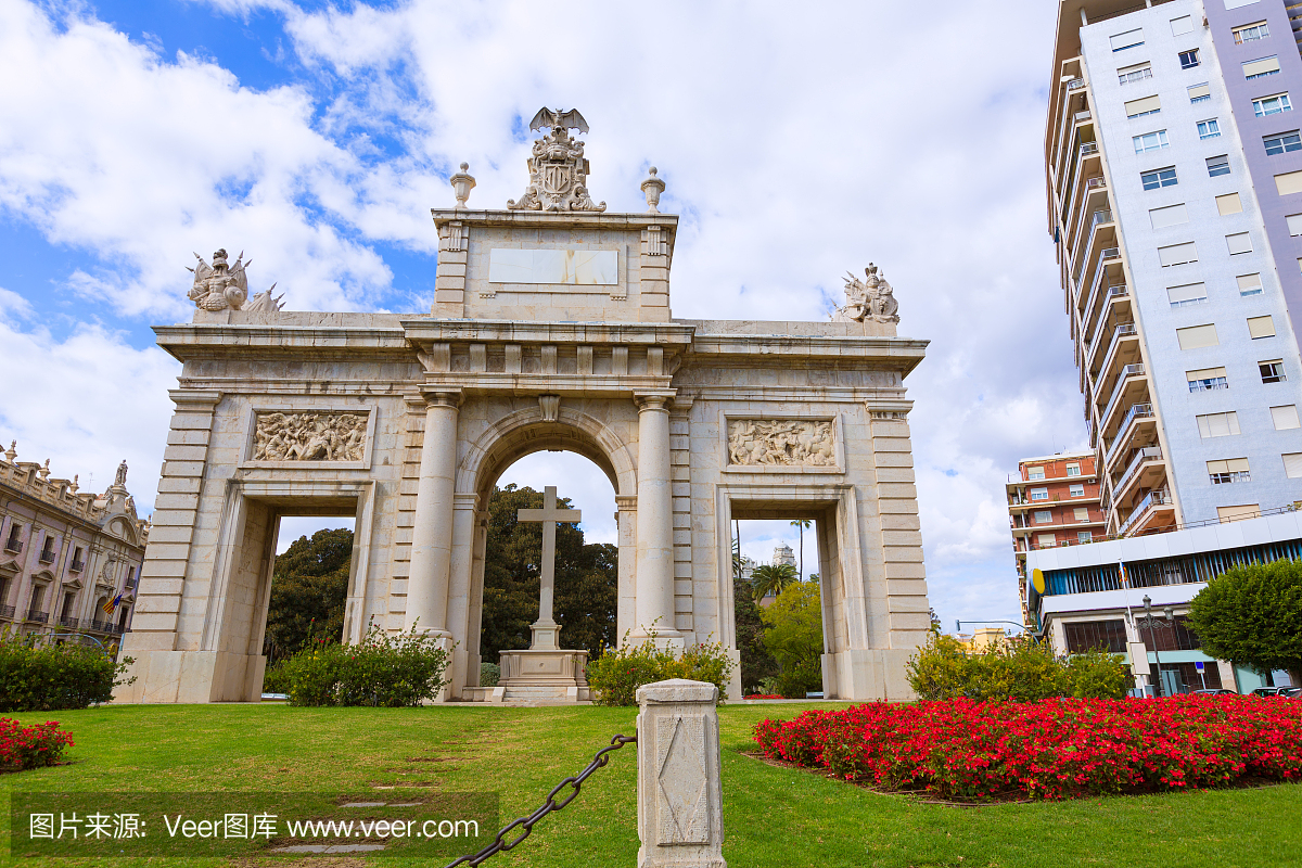西班牙巴伦西亚波尔图普尔塔del mar门广场