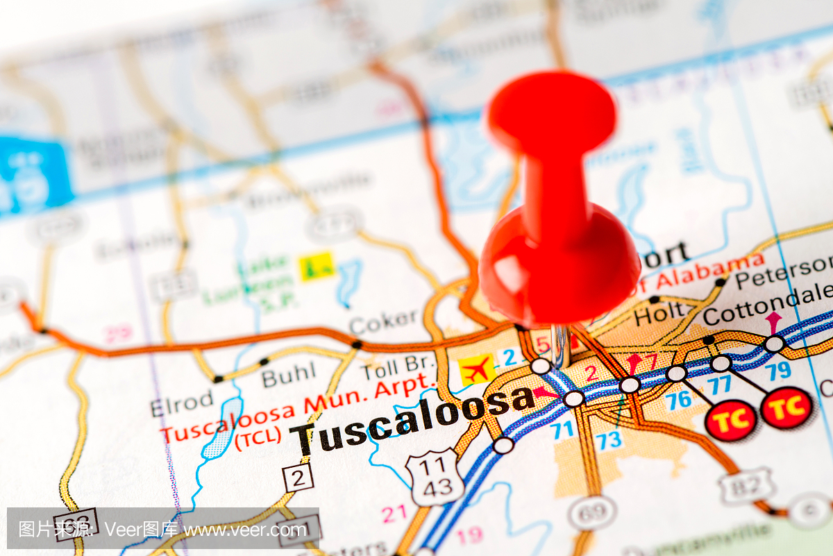 美国首都城市地图系列:塔斯卡卢萨,MS