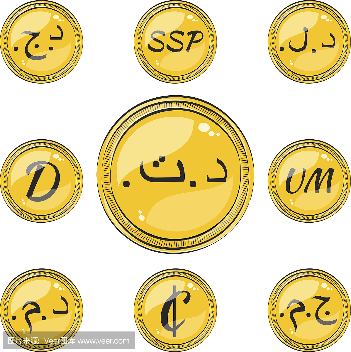 设置与北非和西非平原货币符号