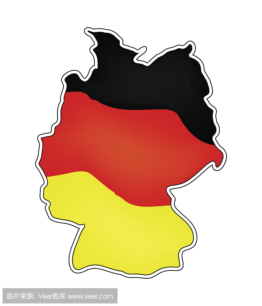 德国地图矢量符号图标设计。
