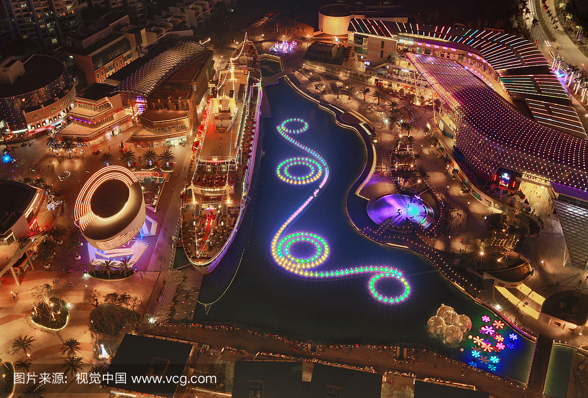 深圳蛇口城市建筑夜景