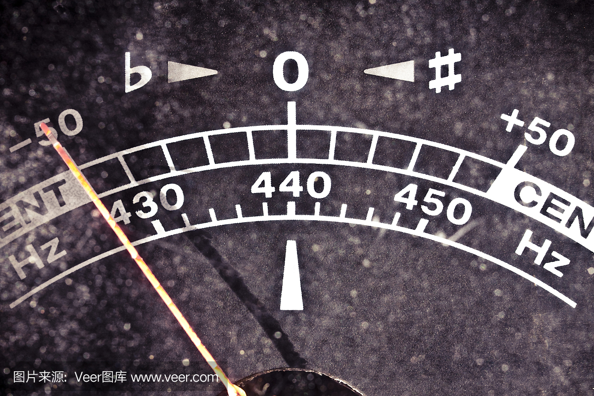 老黑色塑料吉他调音器 - 复古图像背景